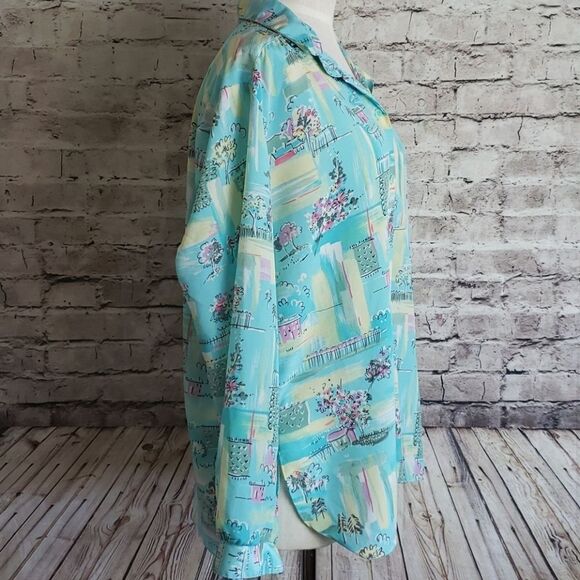 Vintage Button Up Roll Tab Blouse - Picture 3 of 7